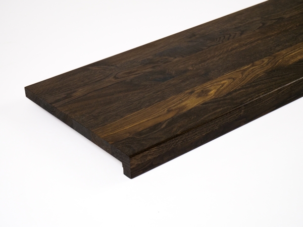 Stair Tread Window Sill Shelf Smoked Oak Rustic 20 mm, full stave lamella DL, natural oiled, 20x300x900 mm, overhang 20 mm